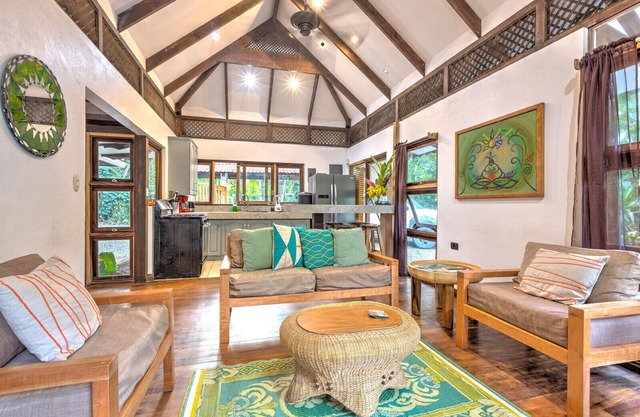 Beautiful bungalow set in a beach front tropical garden