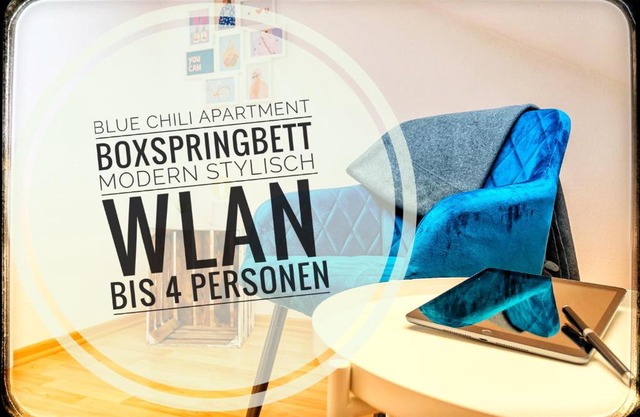 Blue Chili 99 - Großzügiges Loft WLAN Boxspringbett bis 4 Pers