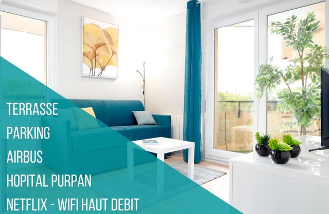 Blue Note - Terrasse - Parking - Airbus - Hôp Purpan - Toulousecozyflat