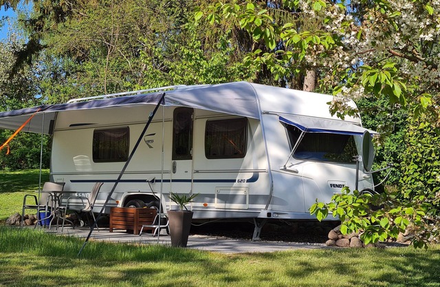 Caravan in a rural idyll