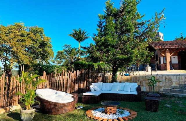 Casa de campo c vista para montanhas em Cha Grande