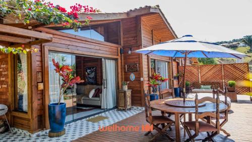 Chale em Santa Teresa com vista Lago e Lareira