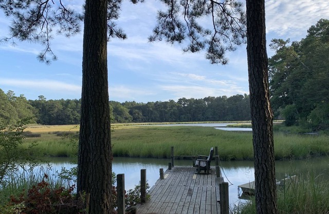 Cheerful Creekside Home with Dock