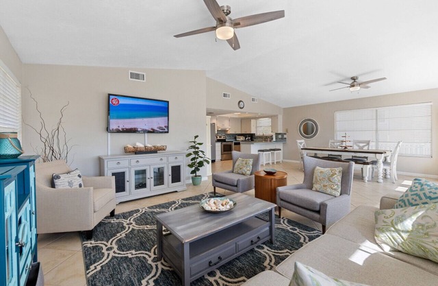 Coastal Charm: 3BR Beach Haven, Deck View & Family Fun