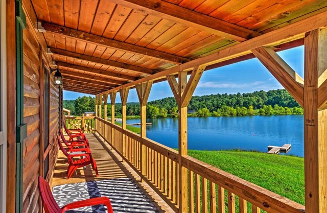 Cozy Lakefront Cabin with On-Site Waterfall and Hiking