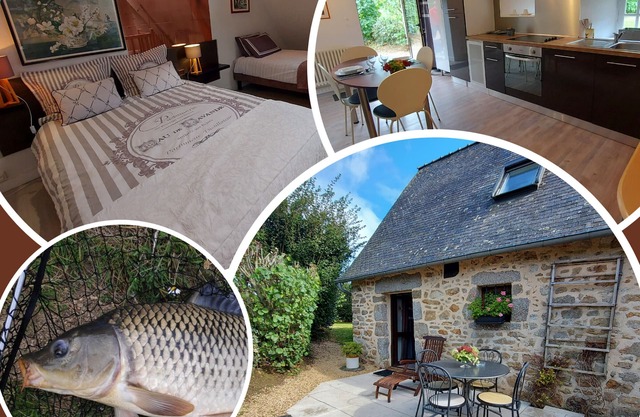 Cozy Stone Cottage with Private 8ha Fishing Pond and Scenic Surroundings - Ideal for Nature Lovers