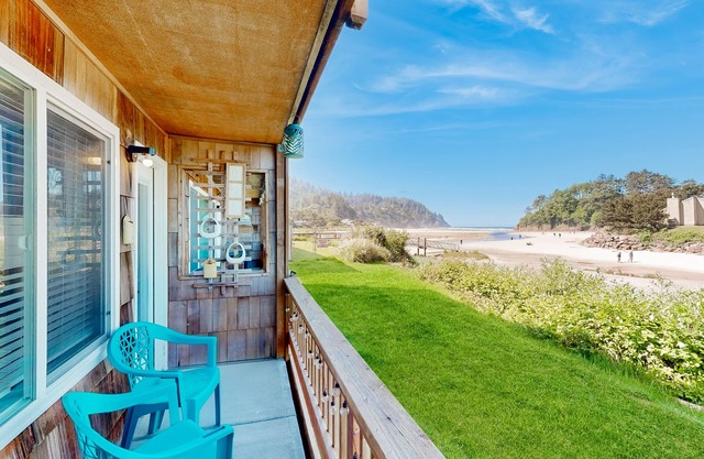 Creekfront Condo w/Private Patio, Beach Access, Shared W/D, Gas Grill, and Views