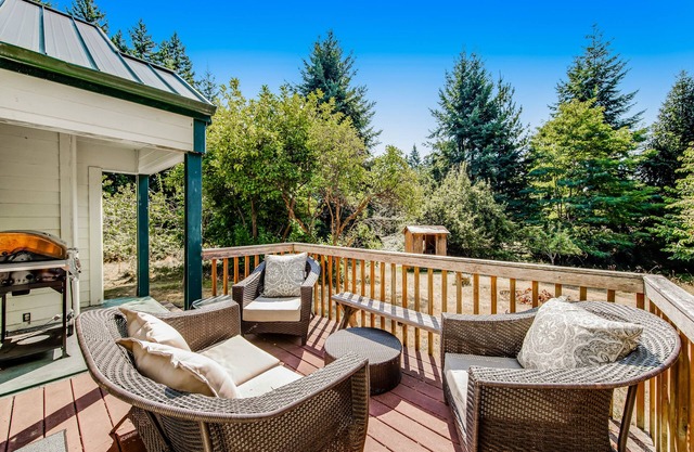 Darling Cottage in the Trees w/Free WiFi, Full Kitchen, Wood Stove, & Gas Grill