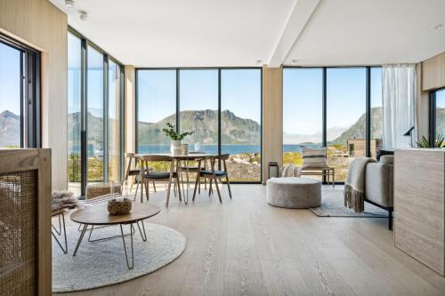 Designhytte med jacuzzi sentralt i Lofoten