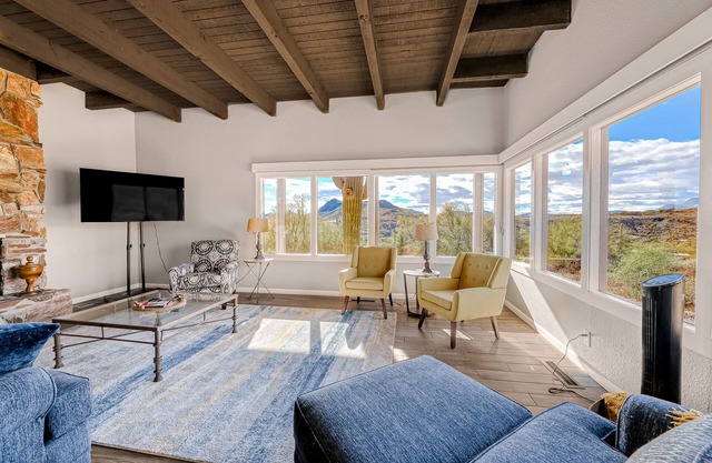 Dog-friendly mountain-view home with private pool, outdoor lounging & W/D