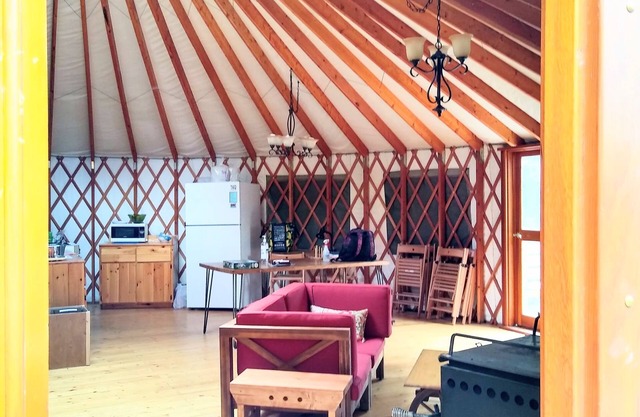 Eagle Yurt at Wilderness Wind, Ely, MN with 3 bedrooms and full kitchen