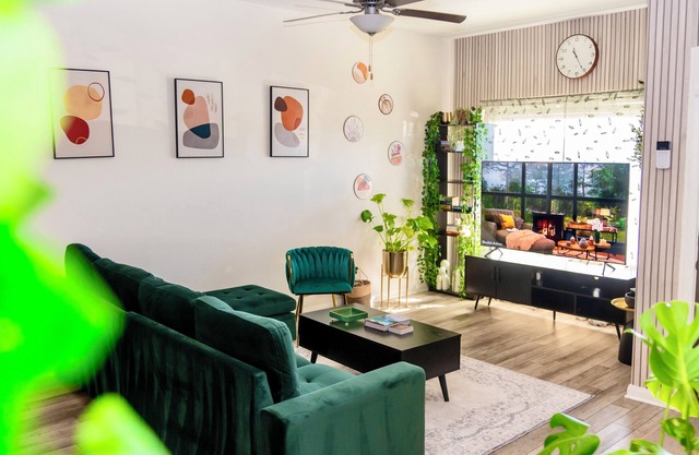 Entire 5B Boho house with game area & workspace, central to popular locations!
