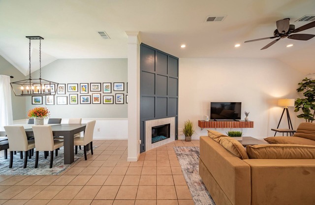 Entire Modern 3br house with glass fireplace and patio.