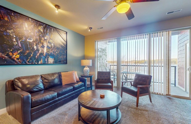 Experience a slice of lakefront paradise at this Delton Grand condo with pools