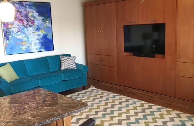 Fabulous view of Round Lake and Marina from covered deck