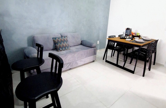 Furnished apartment with 2 bedrooms, ground floor, air conditioning, 7 bedrooms