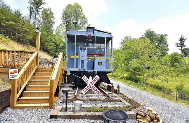 Glamping Caboose Rental Perfect for Families near Clyde, North Carolina