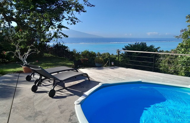 Grande Maison Avec vue mer et Piscine, à Moorea Polynésie Française