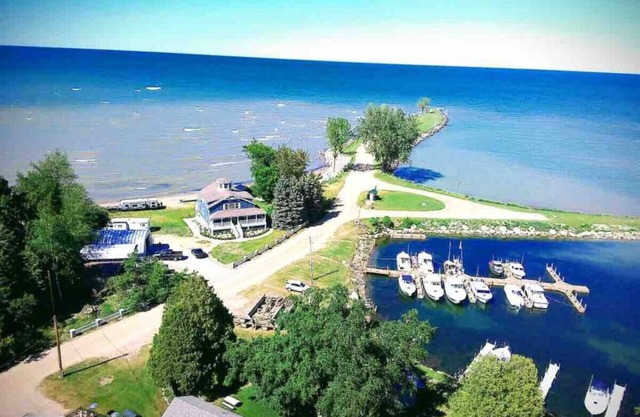 Grindstone Lighthouse on Lake Huron Private Beach
