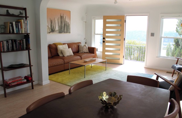 Hilltop house with views, pool, and lush garden