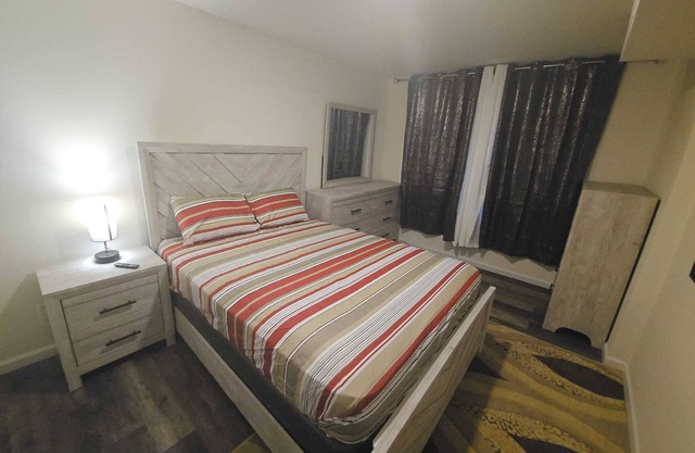 Homey one bedroom apartment with a large living room.