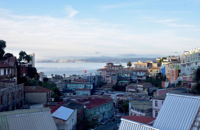 House with large terrace, patio and excellent ocean view, steps from downtown.