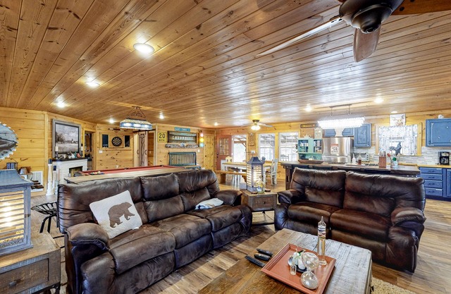 Huge mountain cabin with deck, fireplaces, hot tub, WiFi, and view - dogs OK
