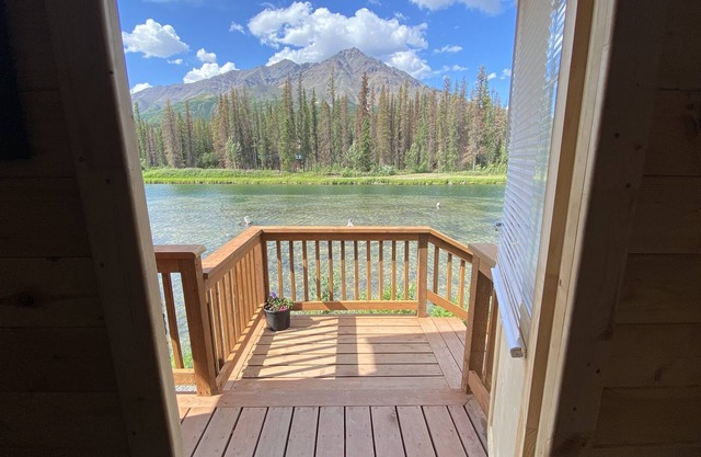 Lakefront Cabin with Loft on Private Fishing, Near Denali National Park
