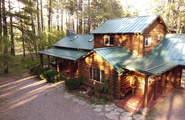 Log cabin on 3 acres bordering national forest