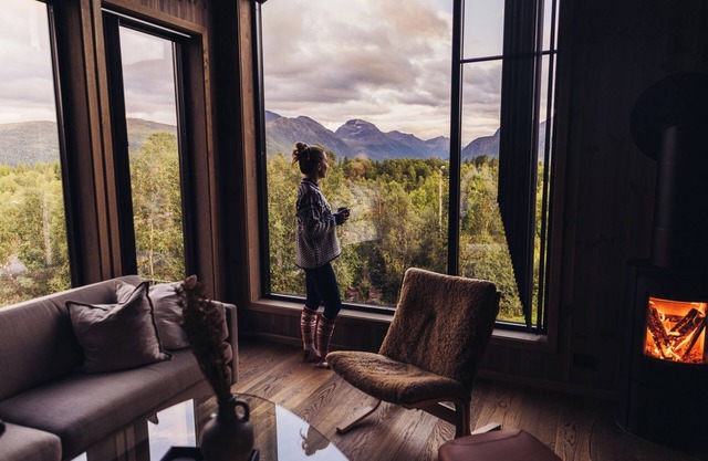 Luxury Nordic Suite with Private Sauna and Panoramic Mountain Views