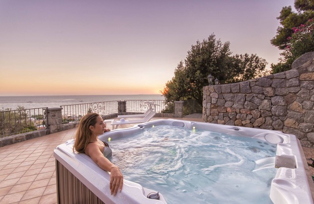 Luxury villa with panoramic hot tubes in Ischia, near Amalfi Coast