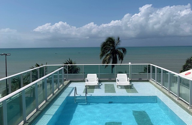 Melhores Flats - Varanda frente ao mar