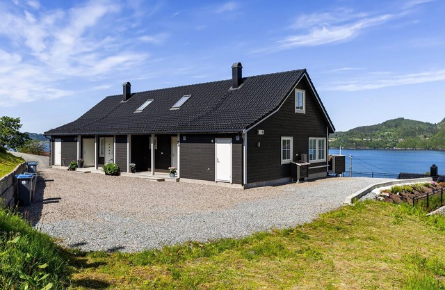 Modern semi-detached house in natural surroundings with beautiful fjord view.