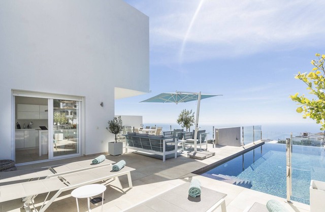 Modern villa with heated swimming pool and breathtaking view