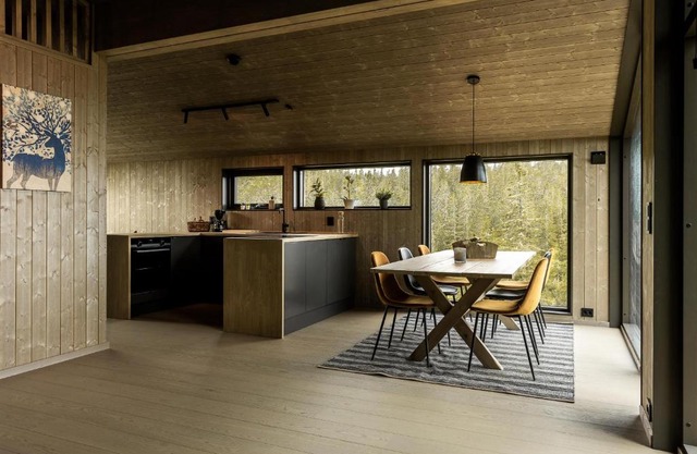 Moderne hytte på Norefjell