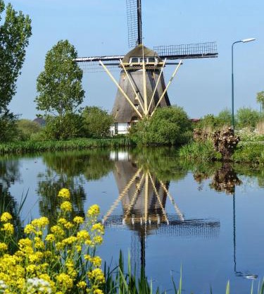 Mondriaanmolen, a real Windmill close to Amsterdam