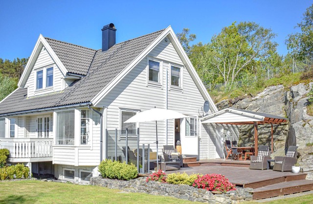 Nice home in Aksdal with house sea view