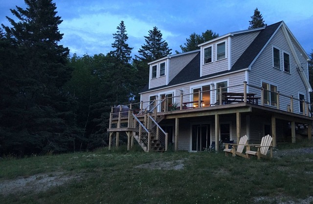 Ocean view home with private beach.