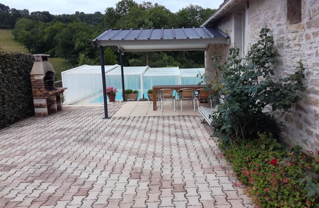 Old renovated barn with covered pool