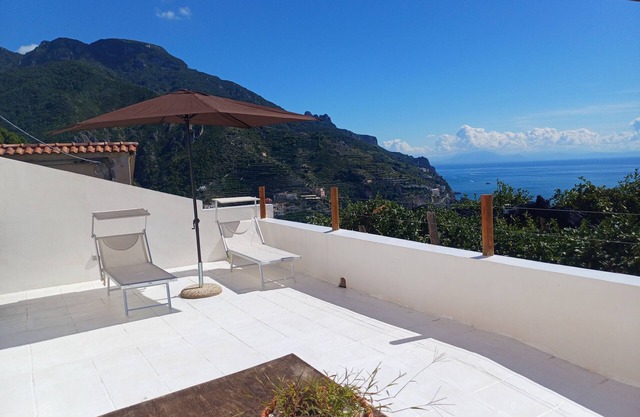 Panoramic house nestled in a characteristic lemon grove on the Amalfi Coast.