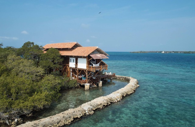 Private Island Retreat with Natural Pool & 360° Ocean Views - Near Cartagena