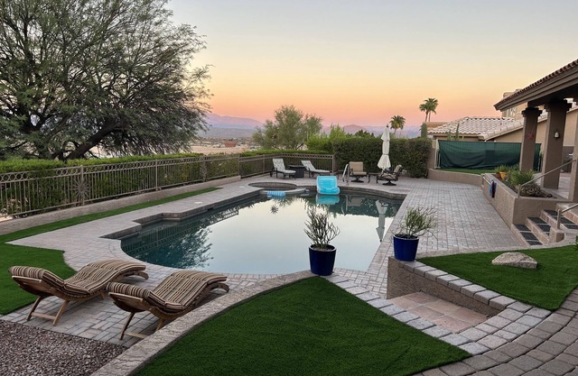 Resort home with mountain views.