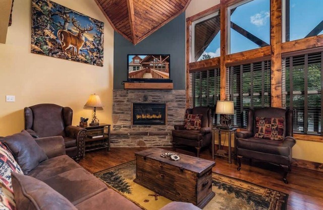 RUSTIC CABIN with 7 Master Suites! By Pool!