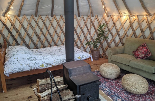 Rustic farmstay in a cozy yurt