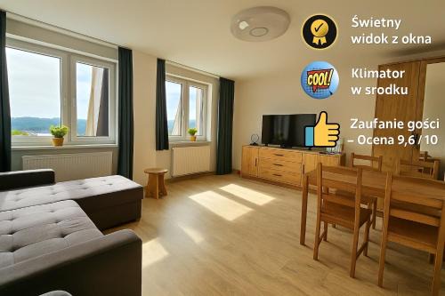 Słoneczny Apartament Panorama 5 7 z Widokiem na Jezioro i Góry