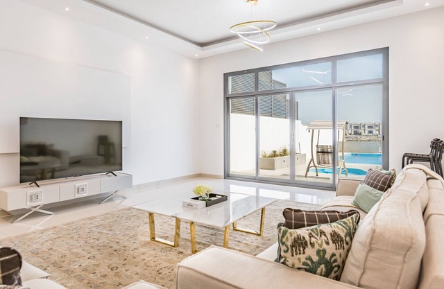 Sea Views 4BR + Maids Room Villa with Private Pool, Kid's Pool, BBQ Facility