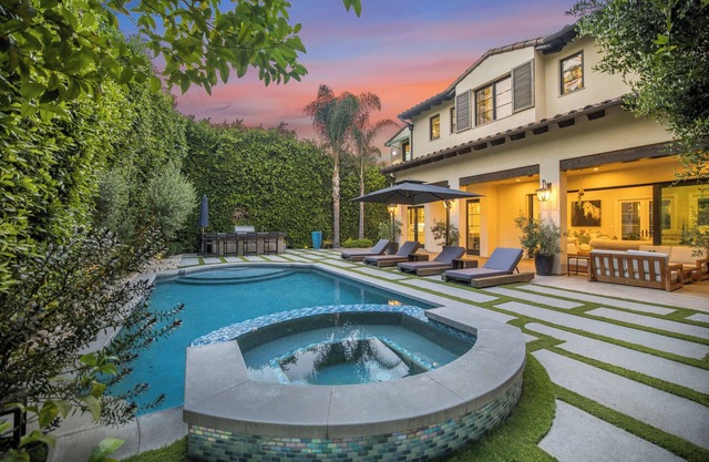 Spalding BH Mansion: Spanish Charm Meets Modern Luxury w/Theater, Pool & Spa