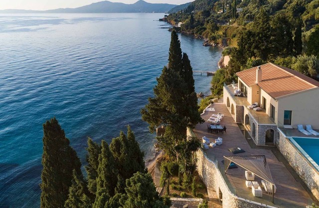 Stunning Seafront Corfu Residence | Villa Serene | Private Heated Pool |.