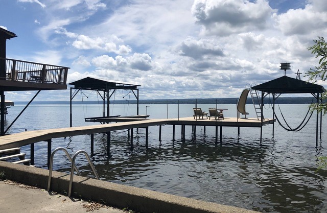 Sunset Haven, lakefront on Cayuga Lake w/ Hot Tub, Waterslide & Boat Lift