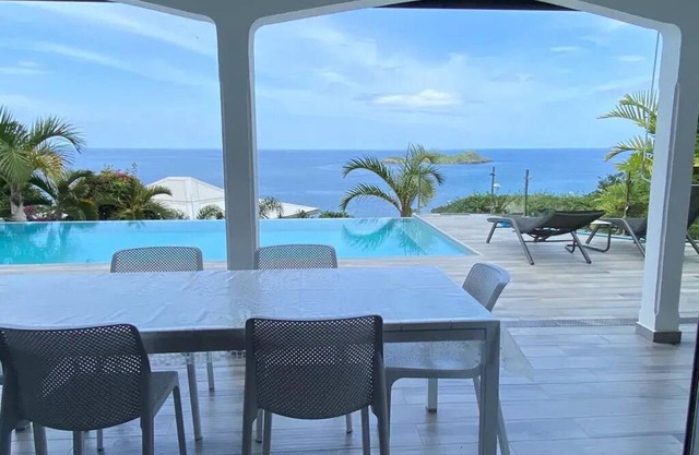 Sunset Palm - Creole villa with pool and view of the Cousteau Reserve